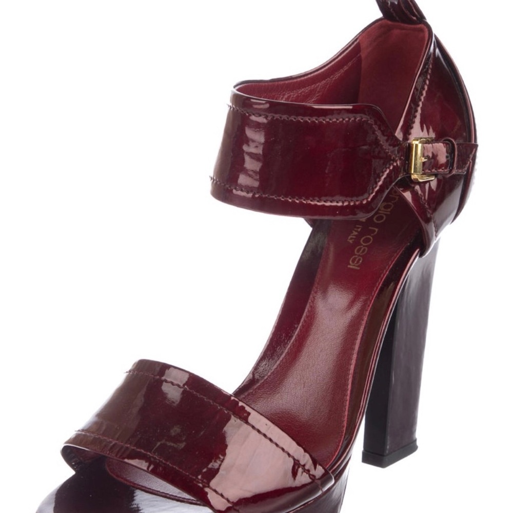 Sergio Rossi Burgundy Platform Heels